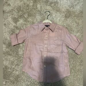 Janie and Jack Linen Button Down Shirt 2T Pink NWT Toddler Dress Shirt